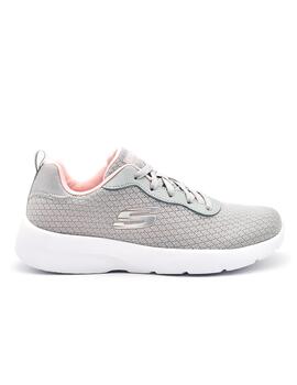 SKECHERS 12964 GRIS CLARO-ROSA