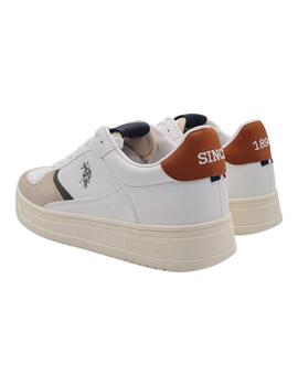 POLO KOSMO BLANCO-CUERO